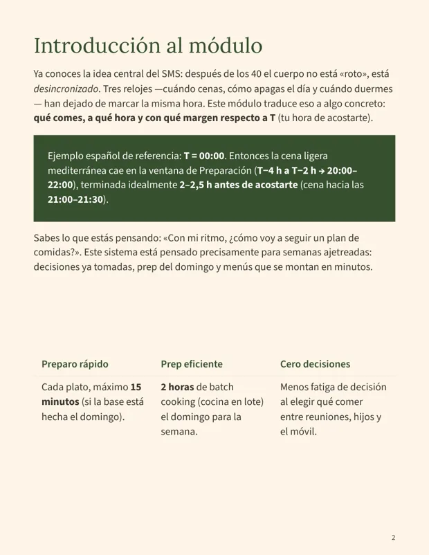 Página del Módulo 2 del Protocolo